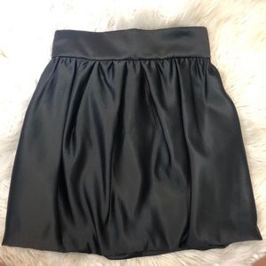 Zara Black Satin Bubble Mini Skirt size Small